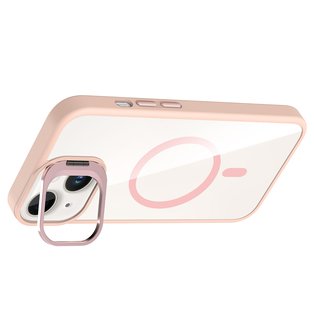 Apple iPhone 14 Uyumlu Kılıf Standlı ve Kamera Lens Hediyeli M-Safe Şarj Özellikli Zore Etro Kapak - 6