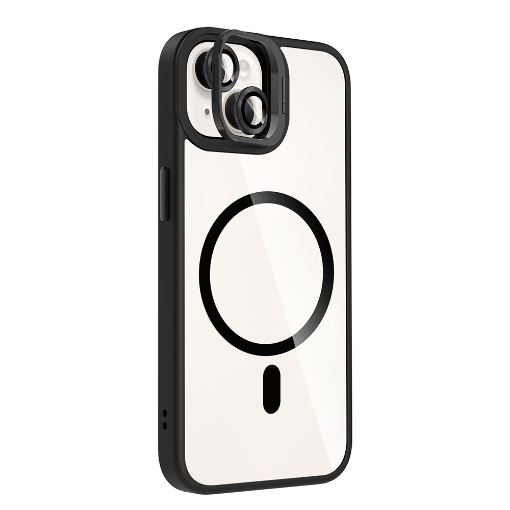 Apple iPhone 14 Uyumlu Kılıf Standlı ve Kamera Lens Hediyeli M-Safe Şarj Özellikli Zore Etro Kapak - 7