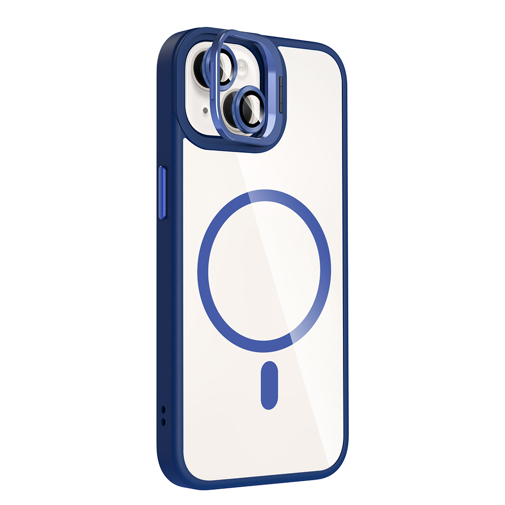 Apple iPhone 14 Uyumlu Kılıf Standlı ve Kamera Lens Hediyeli M-Safe Şarj Özellikli Zore Etro Kapak - 11