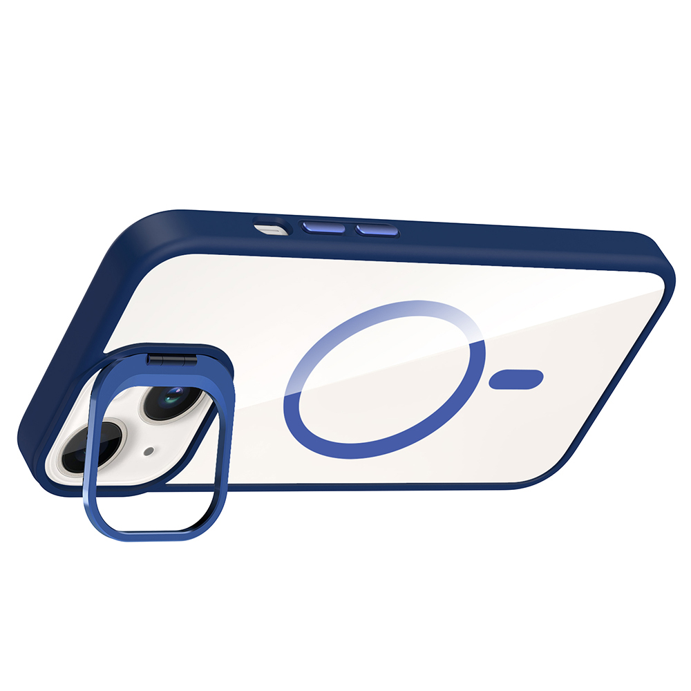 Apple iPhone 14 Uyumlu Kılıf Standlı ve Kamera Lens Hediyeli M-Safe Şarj Özellikli Zore Etro Kapak - 12