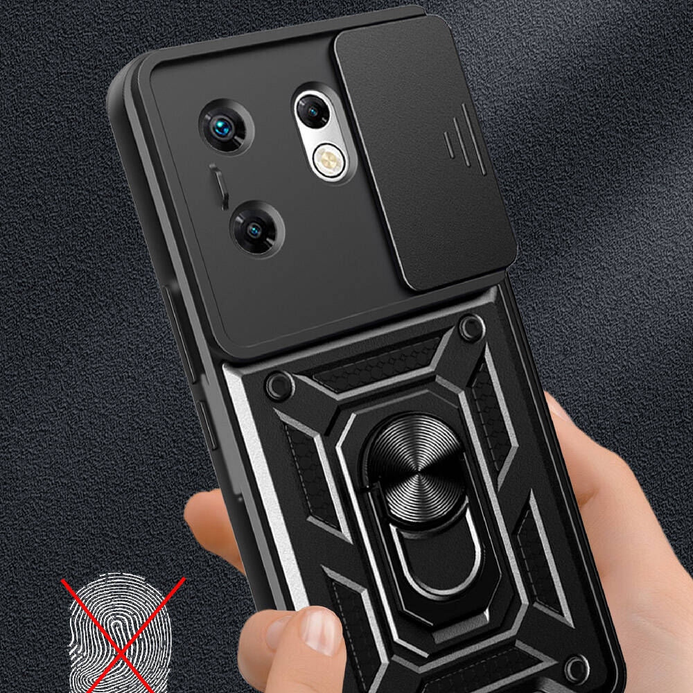 Infinix Zero 30 4G Uyumlu  Kılıf Magnetik Standlı Kamera Korumalı Zore Sürgülü Vega Kapak - 3