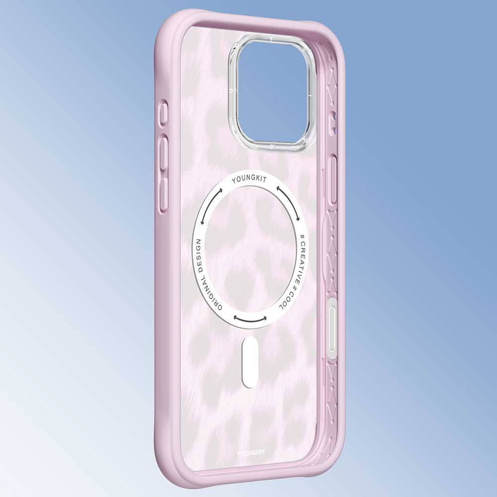 Apple iPhone 16 Pro Max Uyumlu Kılıf M-safe Şarj Özellikli Youngkit Leopard Serisi Kapak - 6