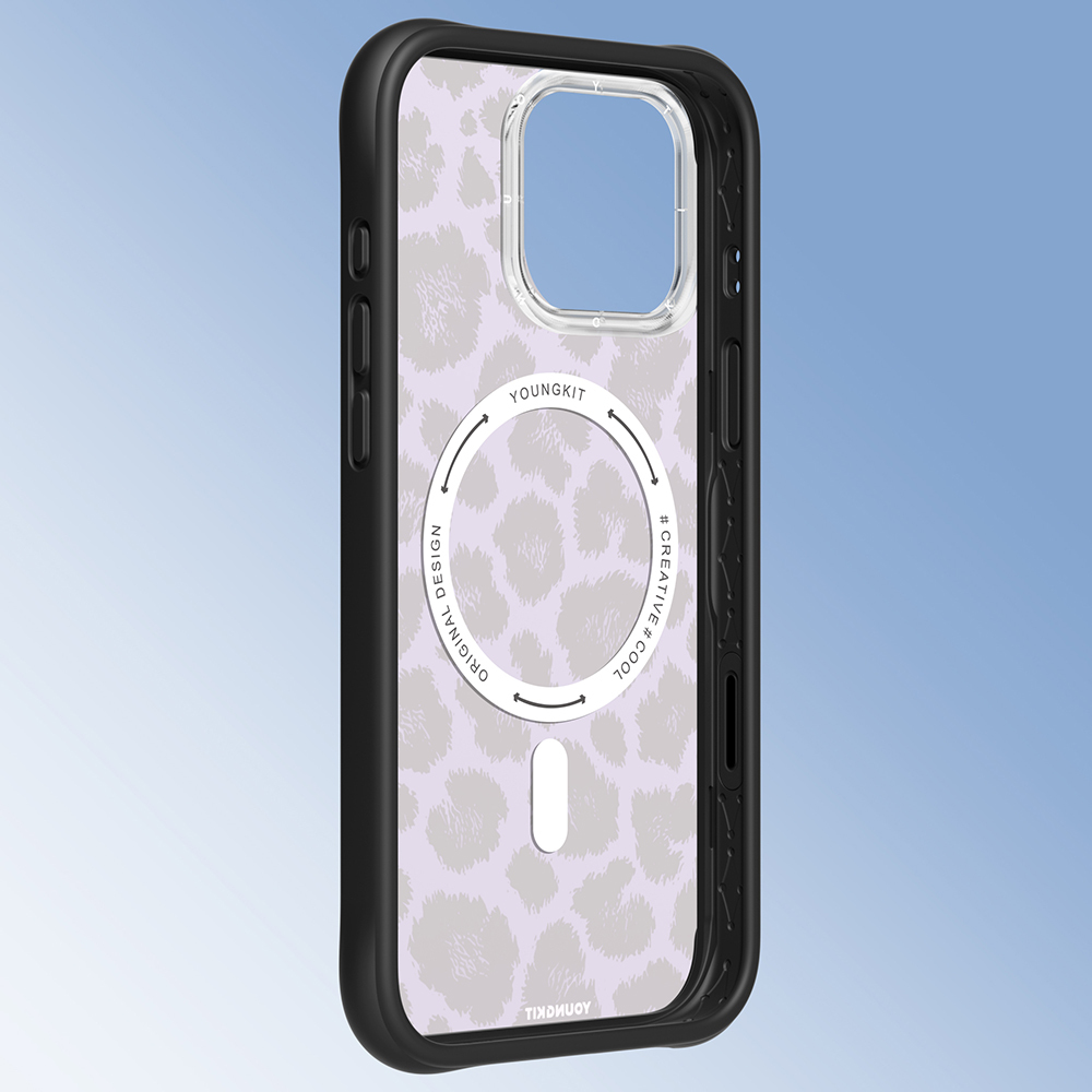 Apple iPhone 16 Pro Max Uyumlu Kılıf M-safe Şarj Özellikli Youngkit Leopard Serisi Kapak - 8