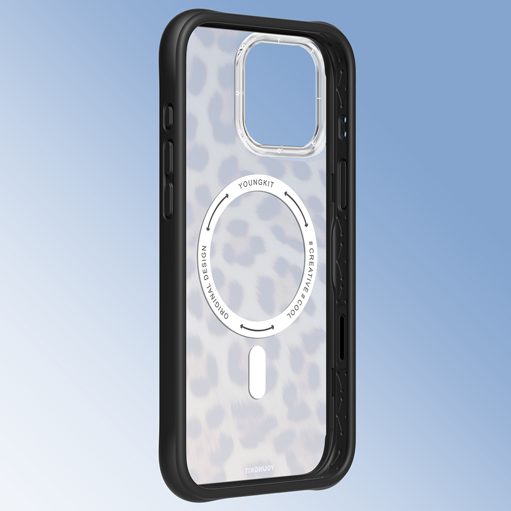 Apple iPhone 16 Pro Max Uyumlu Kılıf M-safe Şarj Özellikli Youngkit Leopard Serisi Kapak - 10