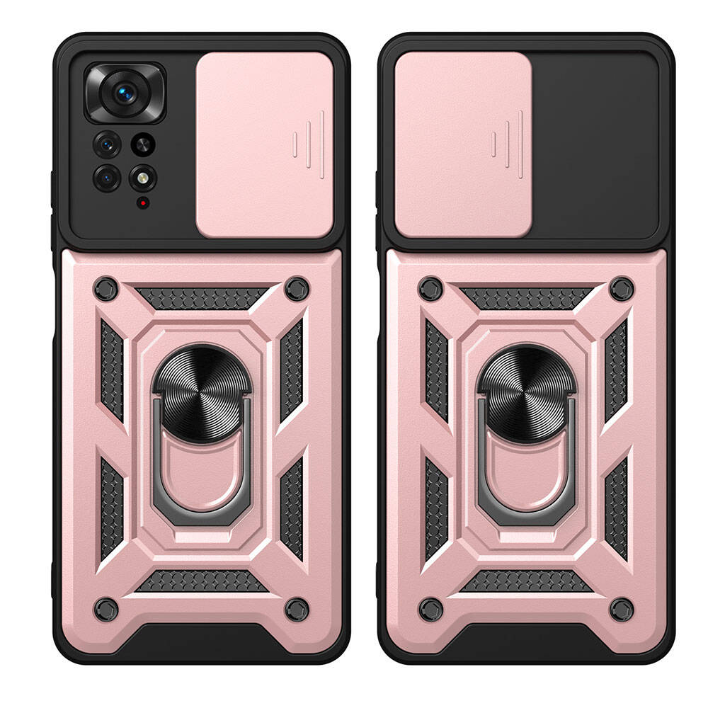 Xiaomi Redmi Note 11 Pro 4G Kılıf Magnetik Standlı Kamera Korumalı Zore Sürgülü Vega Kapak - 1