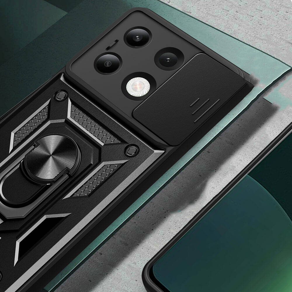 Xiaomi Redmi Note 13 4G Kılıf Magnetik Standlı Kamera Korumalı Zore Sürgülü Vega Kapak - 7