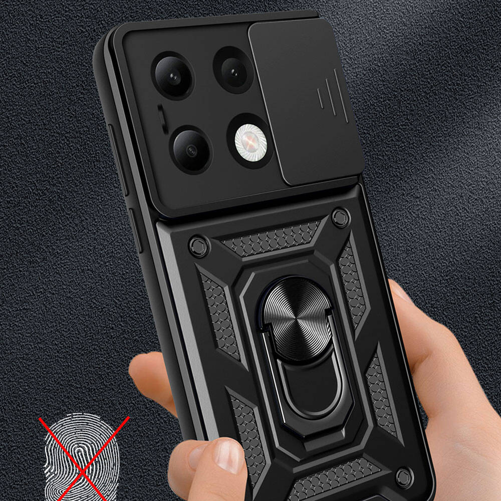 Xiaomi Redmi Note 13 4G Kılıf Magnetik Standlı Kamera Korumalı Zore Sürgülü Vega Kapak - 9