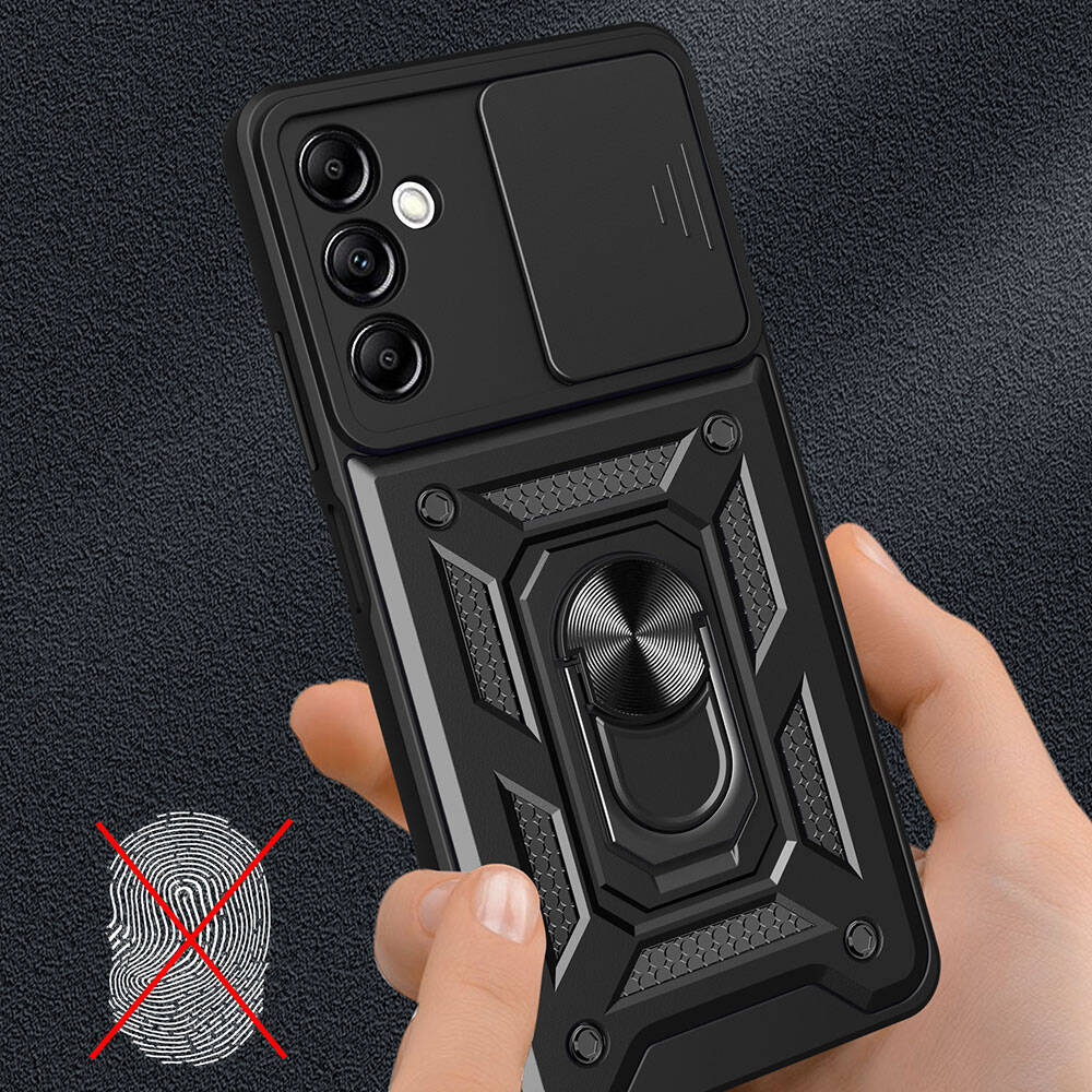Samsung Galaxy A14 Uyumlu Kılıf Magnetik Standlı Kamera Korumalı Zore Sürgülü Vega Kapak - 1