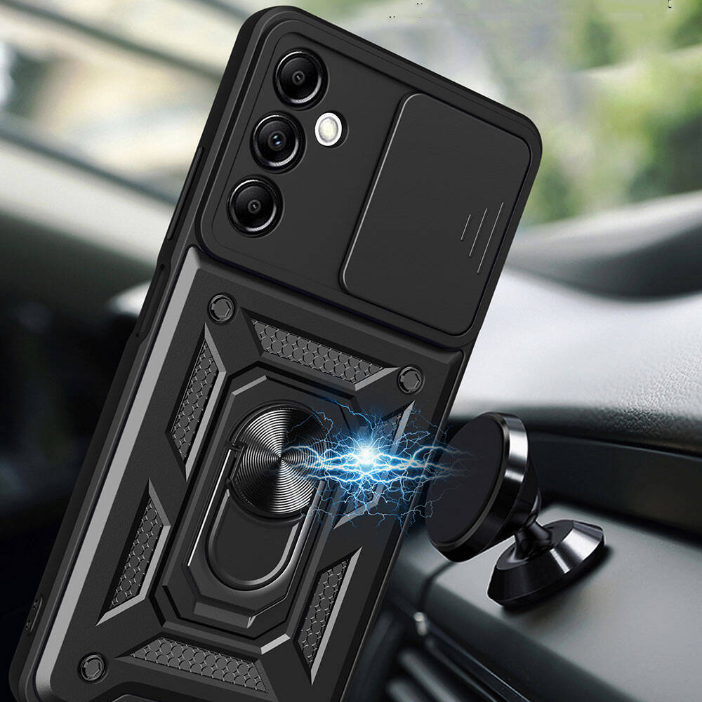 Samsung Galaxy A14 Uyumlu Kılıf Magnetik Standlı Kamera Korumalı Zore Sürgülü Vega Kapak - 8