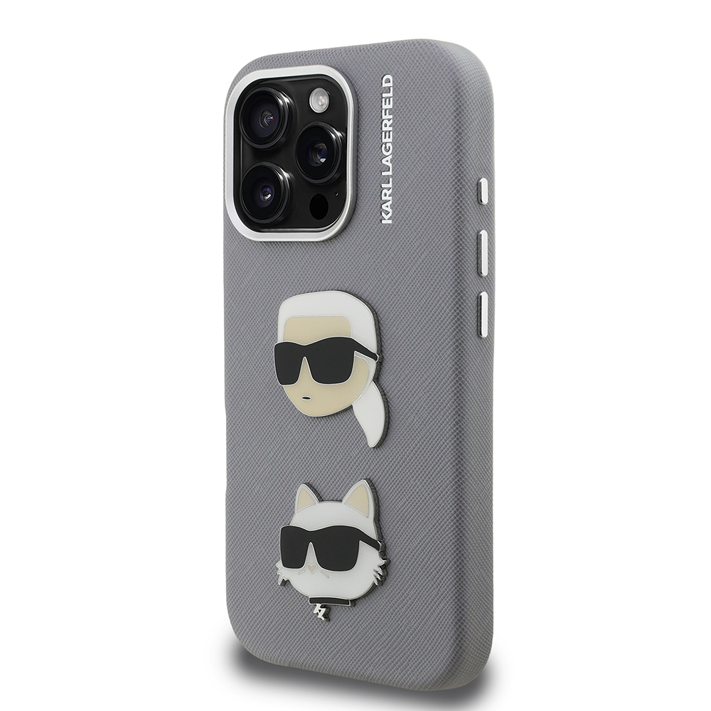 Apple iPhone 16 Pro Max Uyumlu Kılıf Karl Lagerfeld Orjinal Lisanslı K&C Heads Pin Kapak - 2