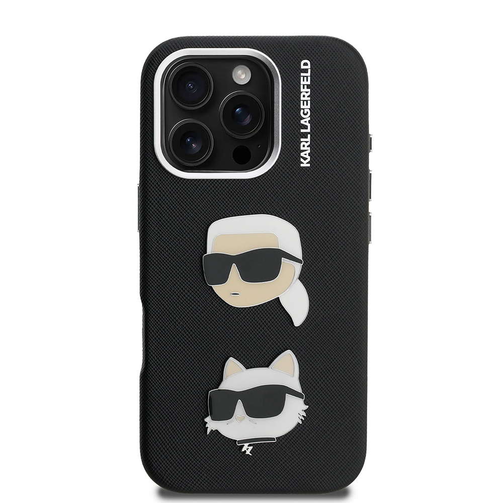 Apple iPhone 16 Pro Max Uyumlu Kılıf Karl Lagerfeld Orjinal Lisanslı K&C Heads Pin Kapak - 9