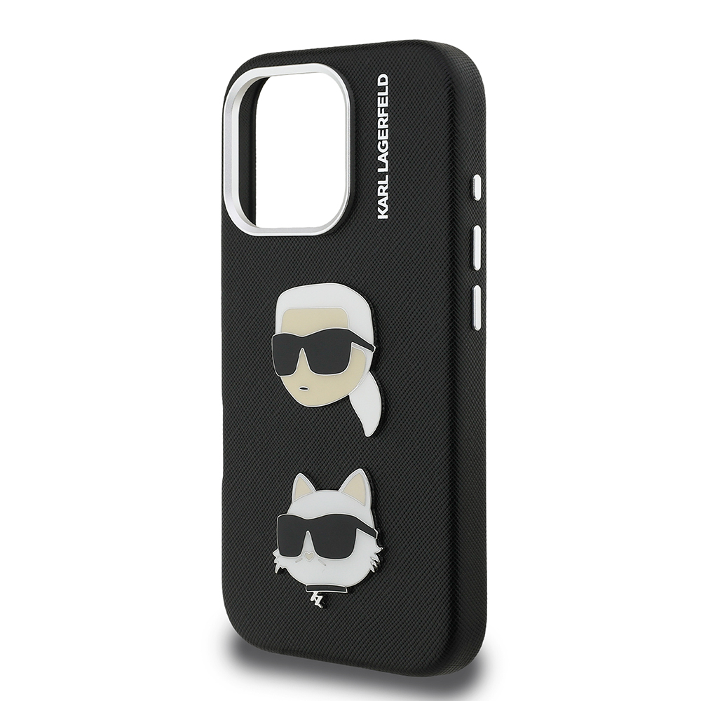 Apple iPhone 16 Pro Max Uyumlu Kılıf Karl Lagerfeld Orjinal Lisanslı K&C Heads Pin Kapak - 12