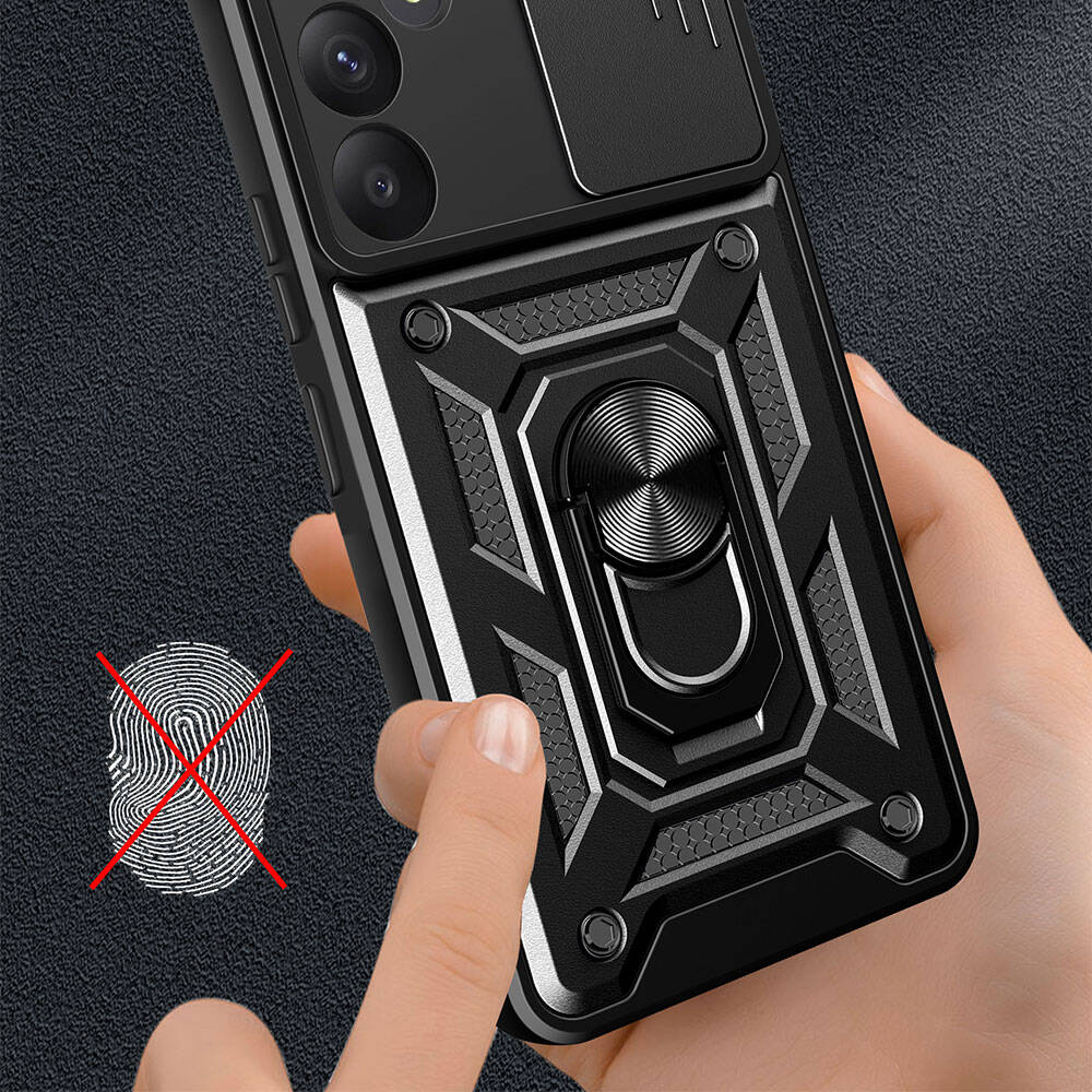Samsung Galaxy A35 Uyumlu Kılıf Magnetik Standlı Kamera Korumalı Zore Sürgülü Vega Kapak - 4