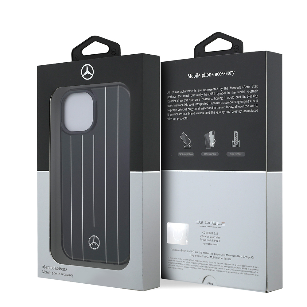 Apple iPhone 15 Uyumlu Kılıf Mercedes Benz Orjinal Lisanslı New Urban 3 IML Baskılı Paralel Çizgi Desenli Kapak - 13