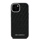 Apple iPhone 15 Uyumlu Kılıf Karl Lagerfeld Orjinal Lisanslı PU Deri Damgalı Metal Yazı Logolu Kapak - 2