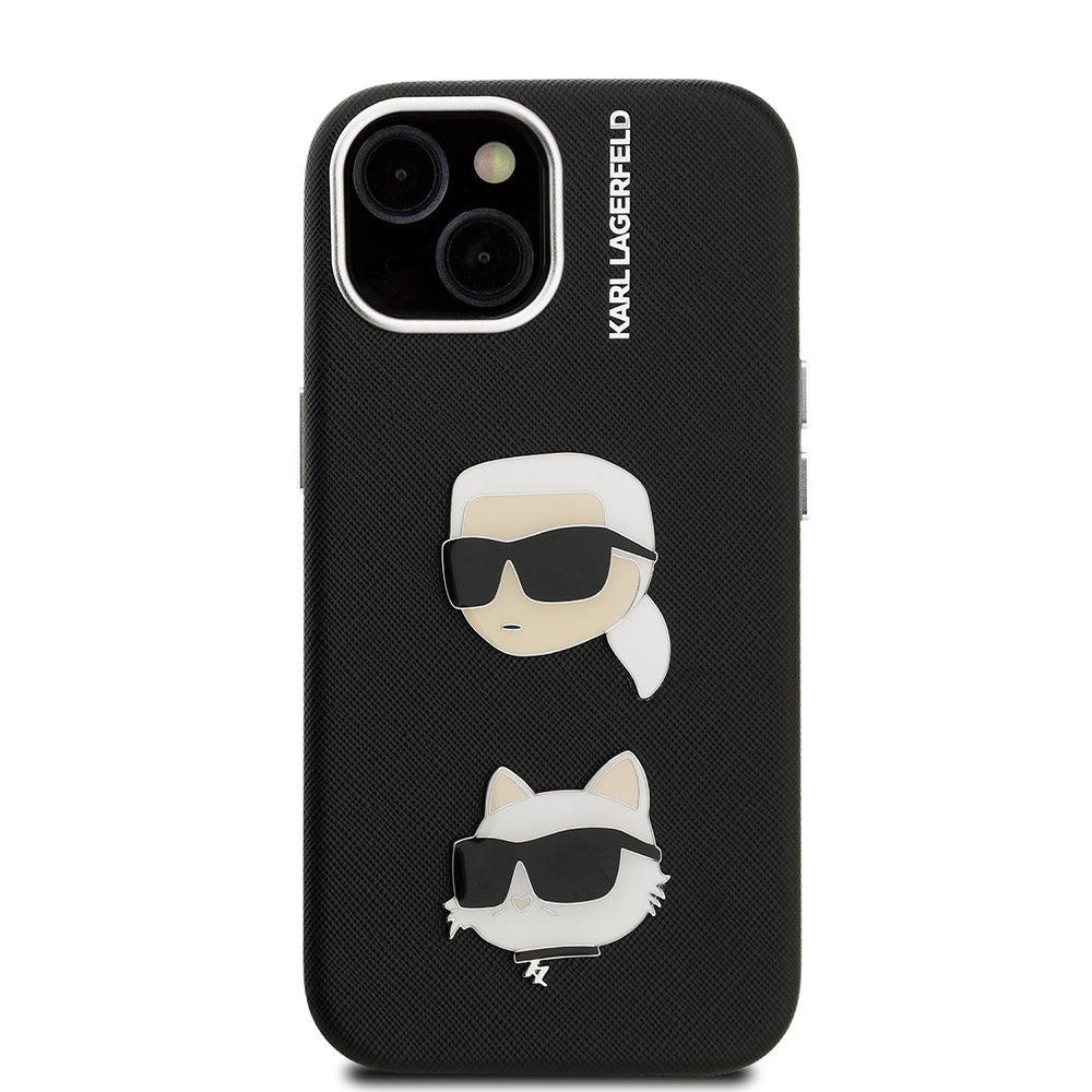 Apple iPhone 15 Uyumlu Kılıf Karl Lagerfeld Orjinal Lisanslı K&C Heads Pin Kapak - 2