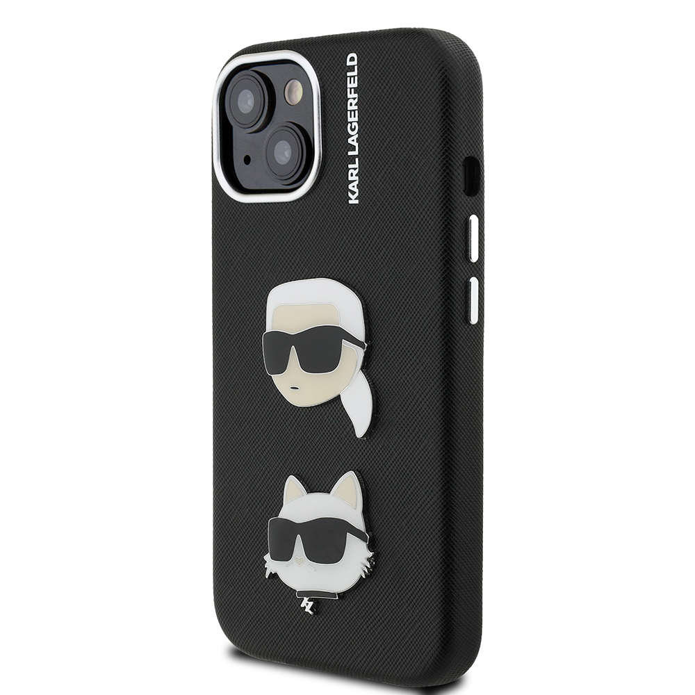 Apple iPhone 14 Uyumlu Kılıf Karl Lagerfeld Orjinal Lisanslı K&C Heads Pin Kapak - 1