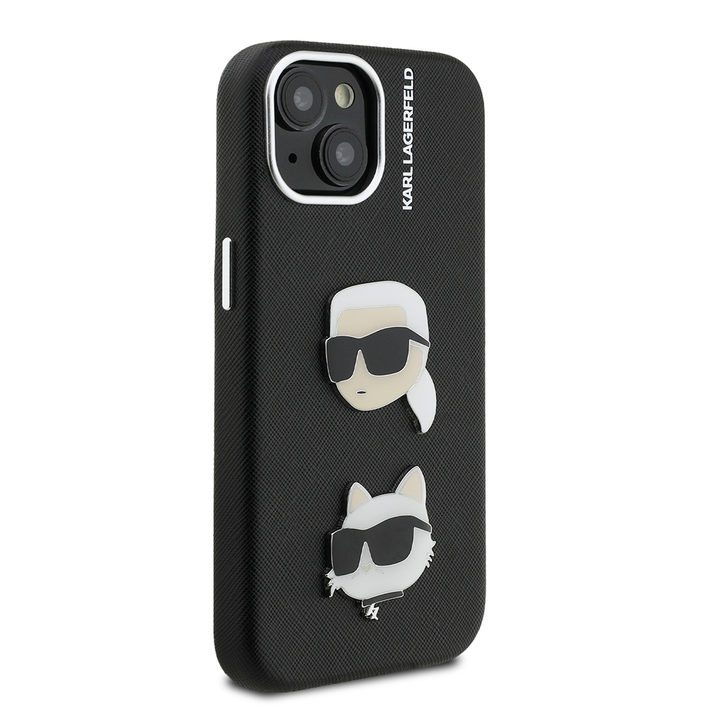 Apple iPhone 14 Uyumlu Kılıf Karl Lagerfeld Orjinal Lisanslı K&C Heads Pin Kapak - 3