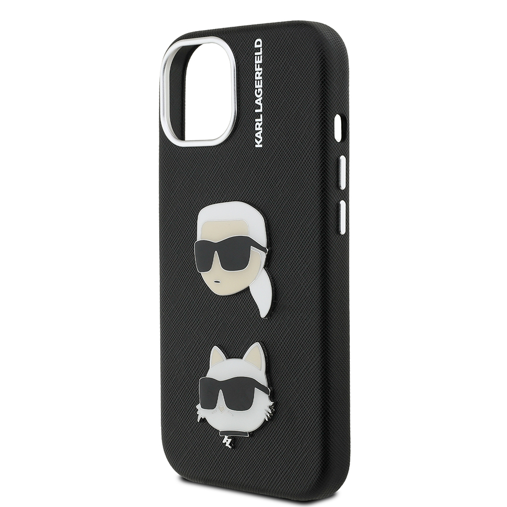 Apple iPhone 14 Uyumlu Kılıf Karl Lagerfeld Orjinal Lisanslı K&C Heads Pin Kapak - 5