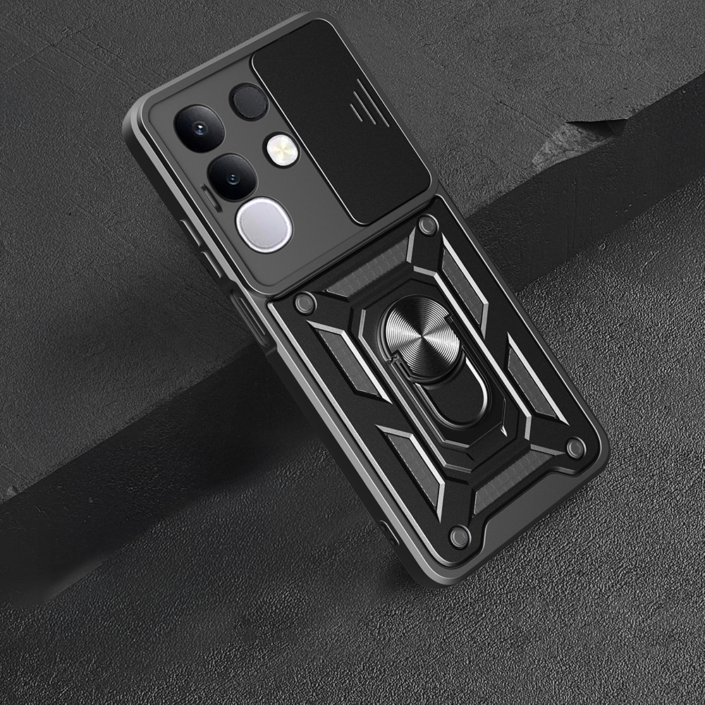 Vivo Y29 4G Kılıf Magnetik Standlı Kamera Korumalı Zore Sürgülü Vega Kapak - 2