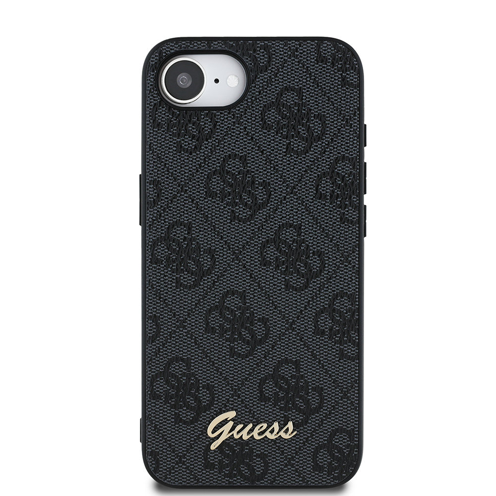Apple iPhone 16E Uyumlu Kılıf Guess Orjinal Lisanslı 4G Desenli Script Metal Logolu Kapak - 2