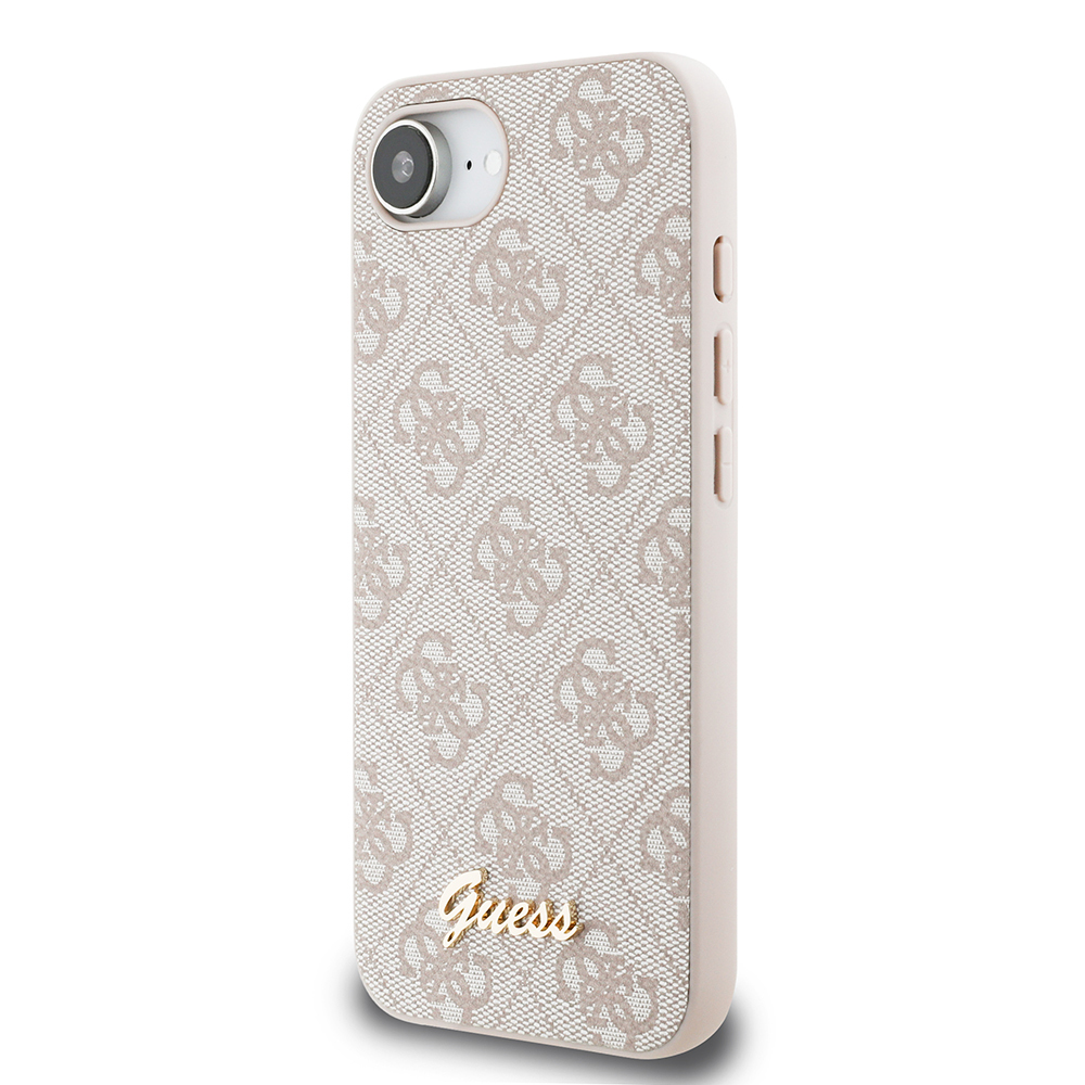 Apple iPhone 16E Uyumlu Kılıf Guess Orjinal Lisanslı 4G Desenli Script Metal Logolu Kapak - 8