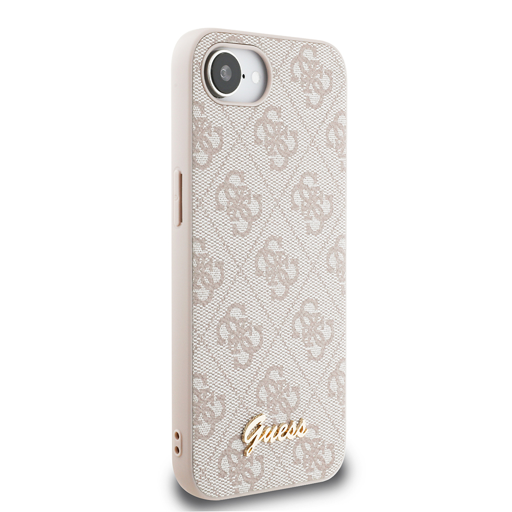 Apple iPhone 16E Uyumlu Kılıf Guess Orjinal Lisanslı 4G Desenli Script Metal Logolu Kapak - 10