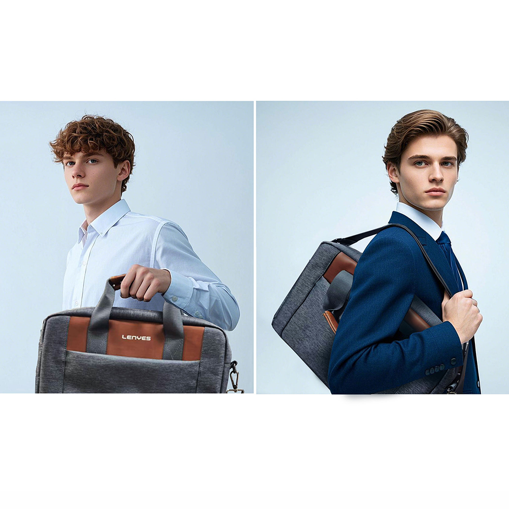 Lenyes LB543 Su Geçirmez Polyester Kumaş Çıkarılabilir Omuz Askılı 13-14 inç Laptop Çantası - 3