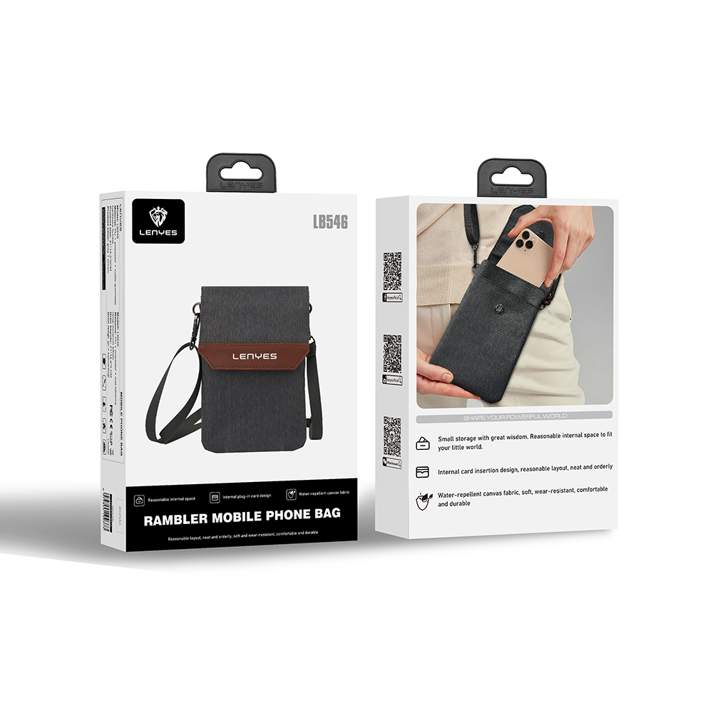Lenyes LB546 Rambler Serisi Polyester Kumaş Su Geçirmez Mobil Aksesuar Çantası - 2
