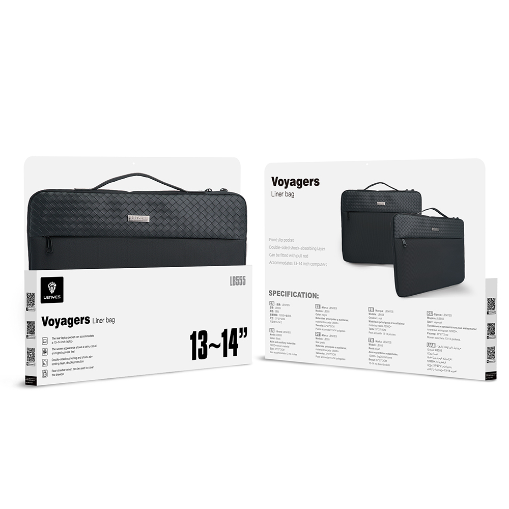 Lenyes LB555 Voyagers Serisi 1200D Su Geçirmez 13-14 inç Laptop Çantası - 1
