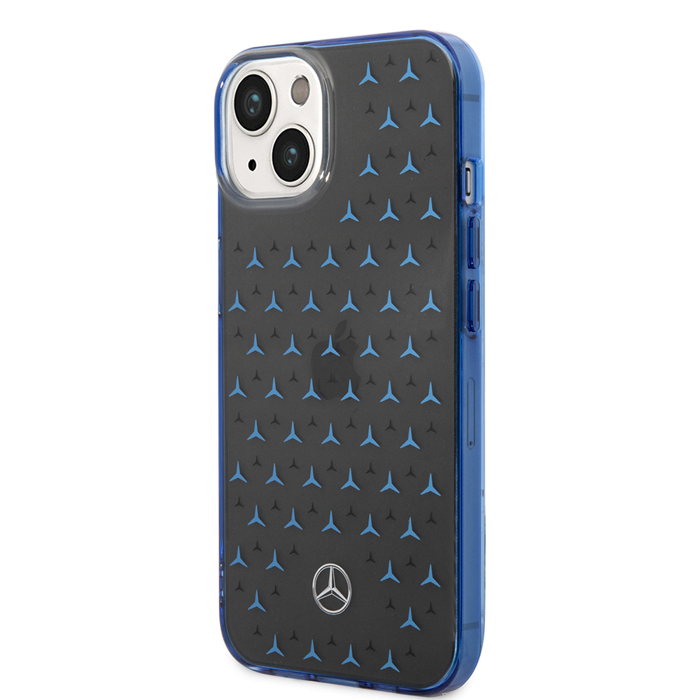 Apple iPhone 14 Uyumlu Kılıf Mercedes Benz Çift Katmanlı Yıldız Desenli Dizayn Kapak - 1