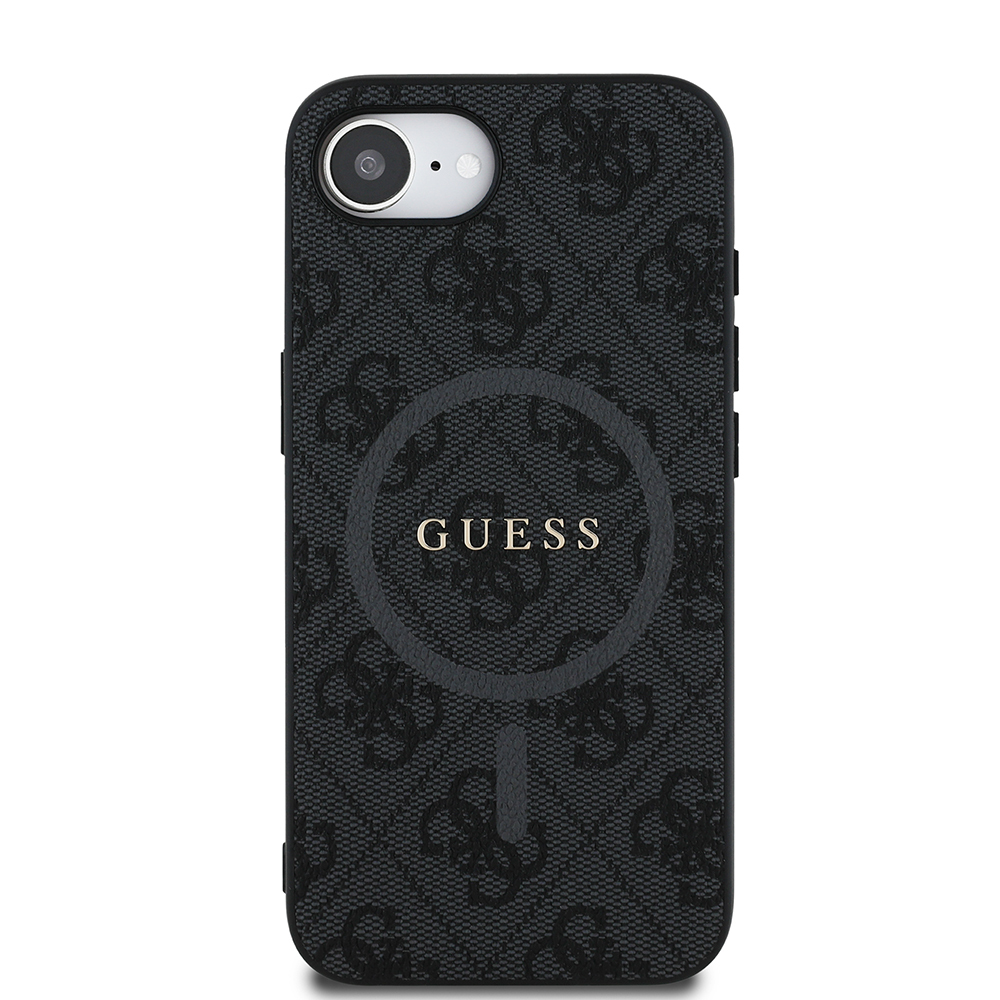 Apple iPhone 16E Uyumlu Kılıf Guess Orjinal Lisanslı M-safe Şarj Özellikli PU Halkalı 4G Desenli Yazı Logolu Kapak - 2