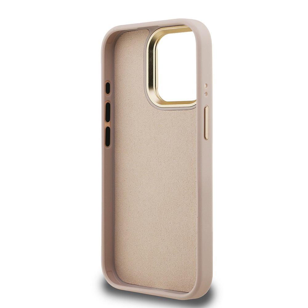 Apple iPhone 15 Pro Max Uyumlu Kılıf Guess Orjinal Lisanslı PU Deri 4G Desenli Metal Büyük 4G ve Yazı Logolu Kamera Standlı Kapak - 20