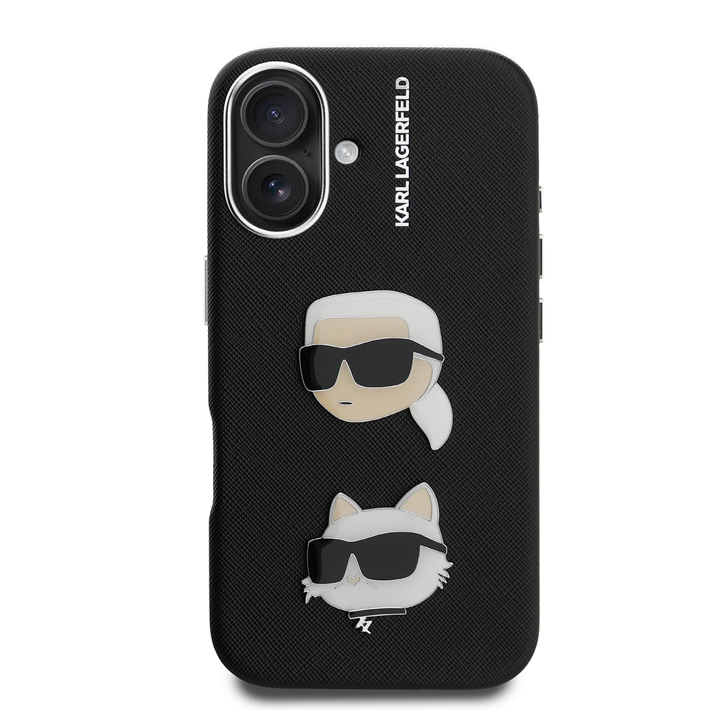 Apple iPhone 16 Uyumlu Kılıf Karl Lagerfeld Orjinal Lisanslı K&C Heads Pin Kapak - 2