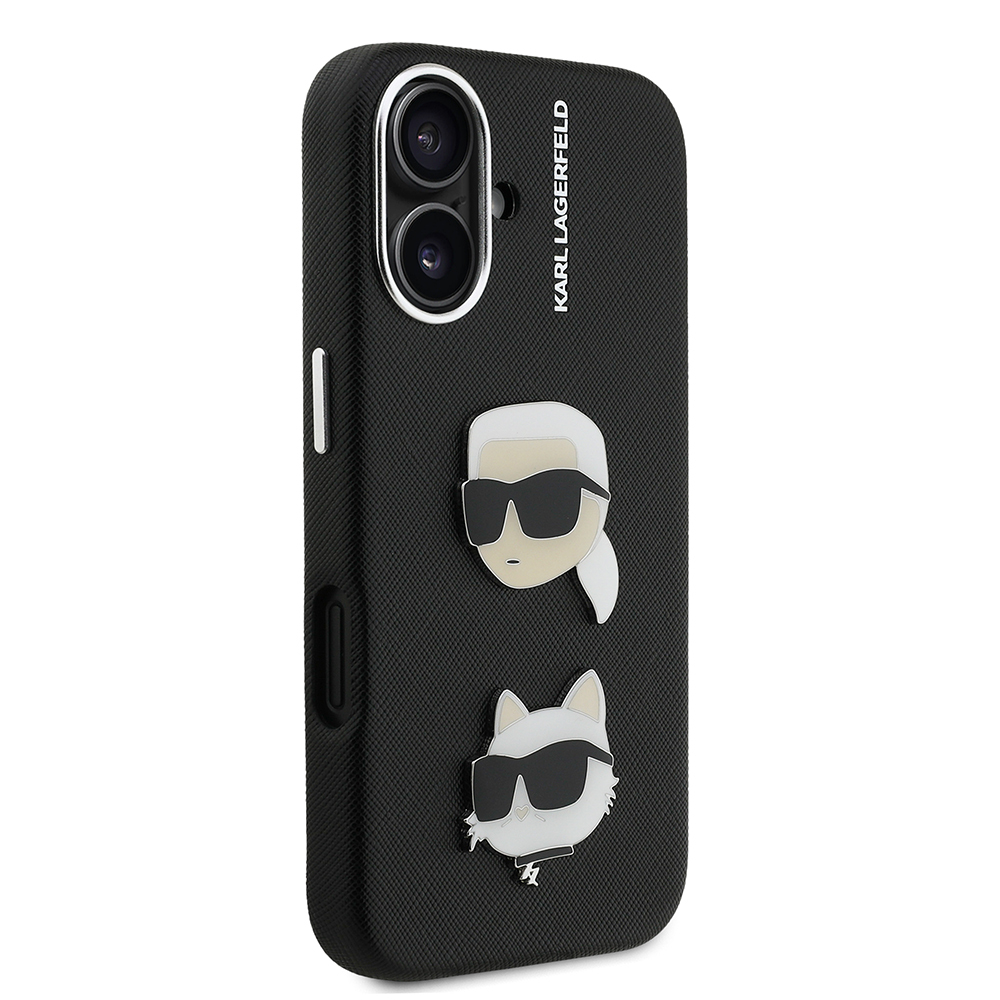 Apple iPhone 16 Uyumlu Kılıf Karl Lagerfeld Orjinal Lisanslı K&C Heads Pin Kapak - 3