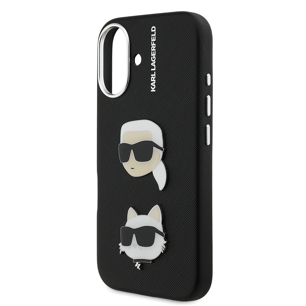 Apple iPhone 16 Uyumlu Kılıf Karl Lagerfeld Orjinal Lisanslı K&C Heads Pin Kapak - 5