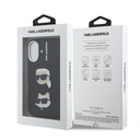 Apple iPhone 16 Uyumlu Kılıf Karl Lagerfeld Orjinal Lisanslı K&C Heads Pin Kapak - 7