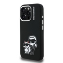 Apple iPhone 15 Pro Max Uyumlu Kılıf Karl Lagerfeld Orjinal Lisanslı Karl & Choupette Sketch Logo Sililkon Kapak - 1