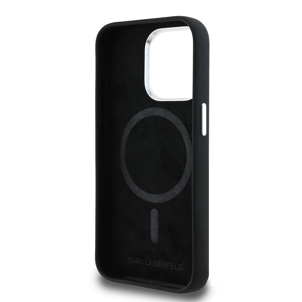 Apple iPhone 15 Pro Max Uyumlu Kılıf Karl Lagerfeld Orjinal Lisanslı Karl & Choupette Sketch Logo Sililkon Kapak - 6
