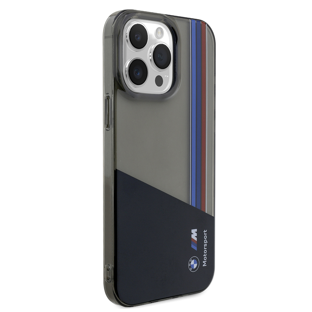 Apple iPhone 15 Pro Max Uyumlu Kılıf BMW Orjinal Lisanslı Yarı Transparan M Dizayn Çizgili Kapak - 3