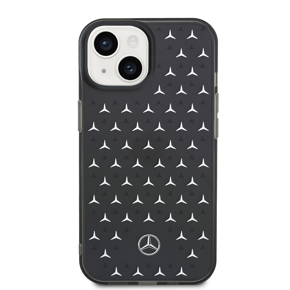 Apple iPhone 15 Uyumlu Kılıf Mercedes Benz Çift Katmanlı Yıldız Desenli Dizayn Kapak - 2