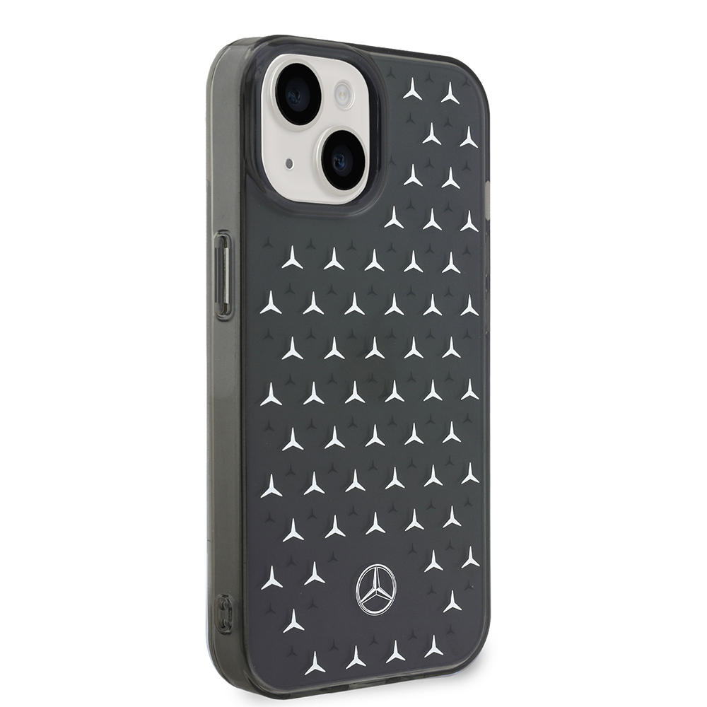 Apple iPhone 15 Uyumlu Kılıf Mercedes Benz Çift Katmanlı Yıldız Desenli Dizayn Kapak - 3
