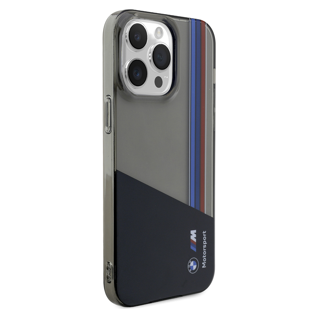 Apple iPhone 14 Pro Max Uyumlu Kılıf BMW Orjinal Lisanslı Yarı Transparan M Dizayn Çizgili Kapak - 3