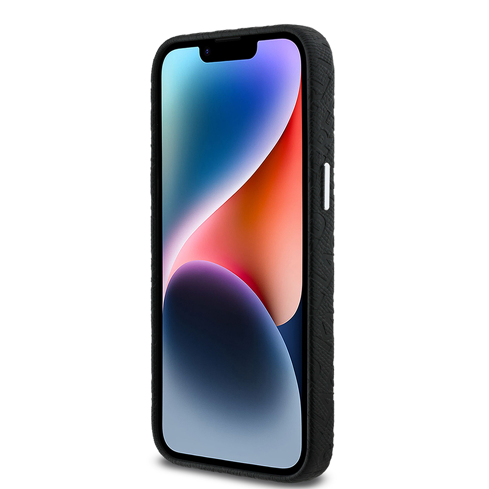 Apple iPhone 14 Pro Max Uyumlu Kılıf Karl Lagerfeld Orjinal Lisanslı PU Deri Damgalı Metal Yazı Logolu Kapak - 4