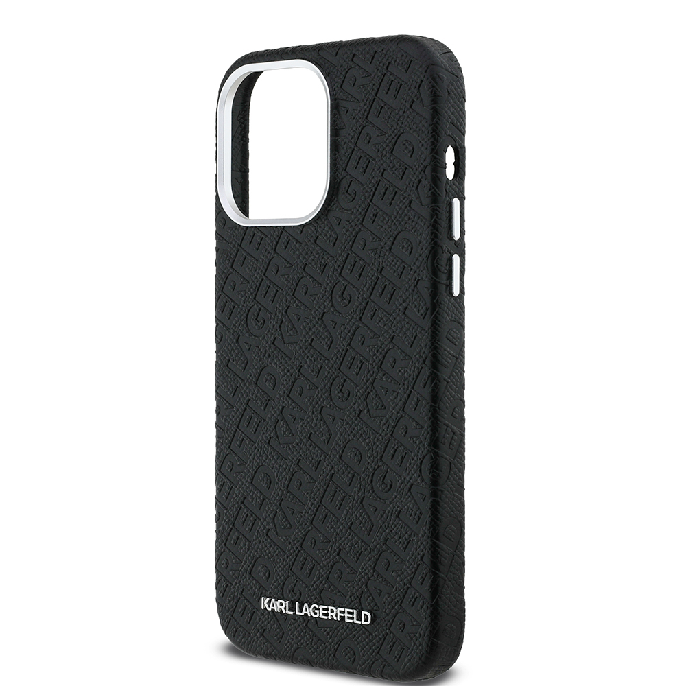 Apple iPhone 14 Pro Max Uyumlu Kılıf Karl Lagerfeld Orjinal Lisanslı PU Deri Damgalı Metal Yazı Logolu Kapak - 5