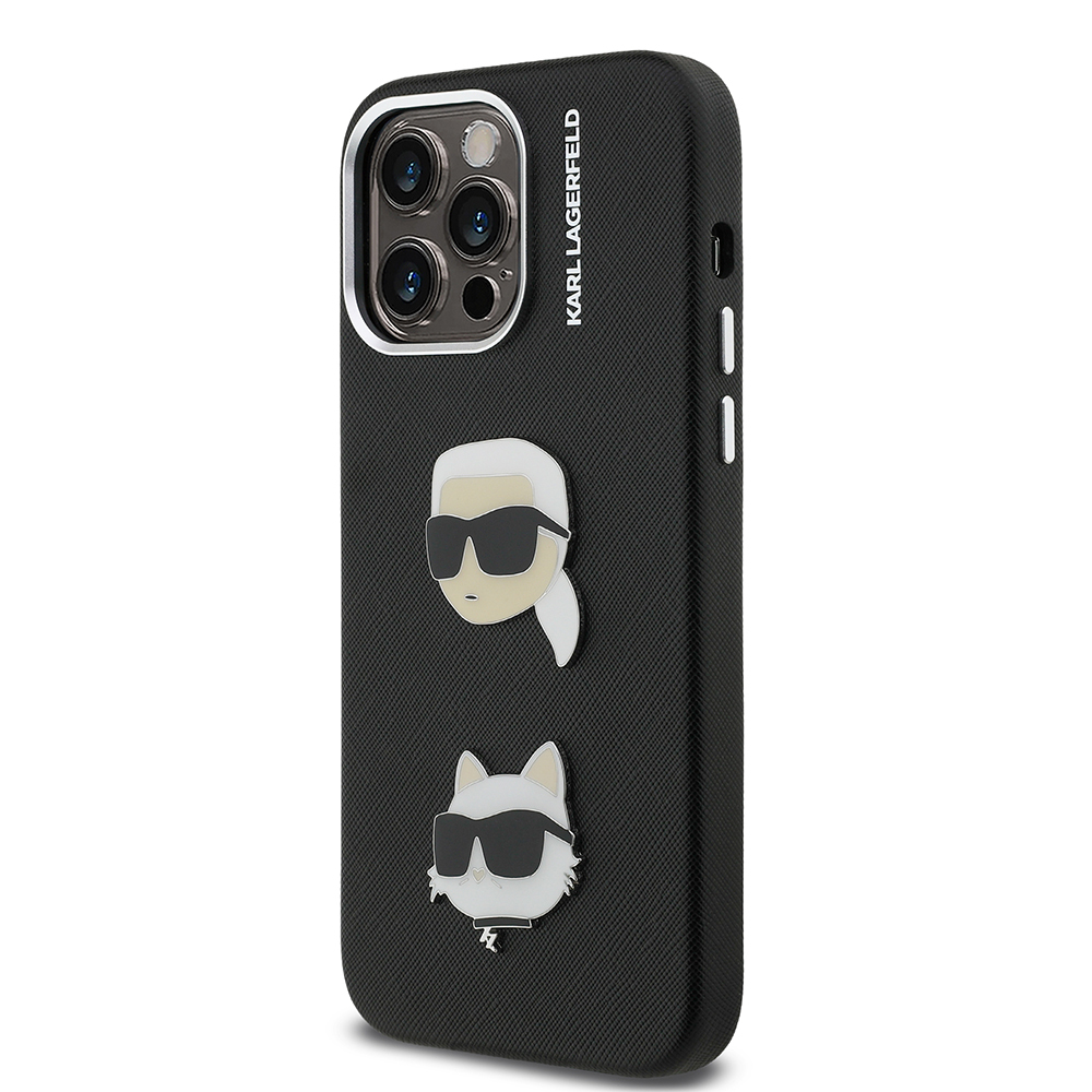 Apple iPhone 14 Pro Max Uyumlu Kılıf Karl Lagerfeld Orjinal Lisanslı K&C Heads Pin Kapak - 1