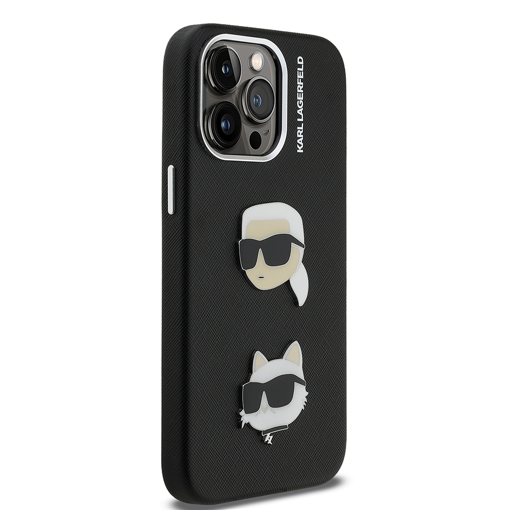 Apple iPhone 14 Pro Max Uyumlu Kılıf Karl Lagerfeld Orjinal Lisanslı K&C Heads Pin Kapak - 3