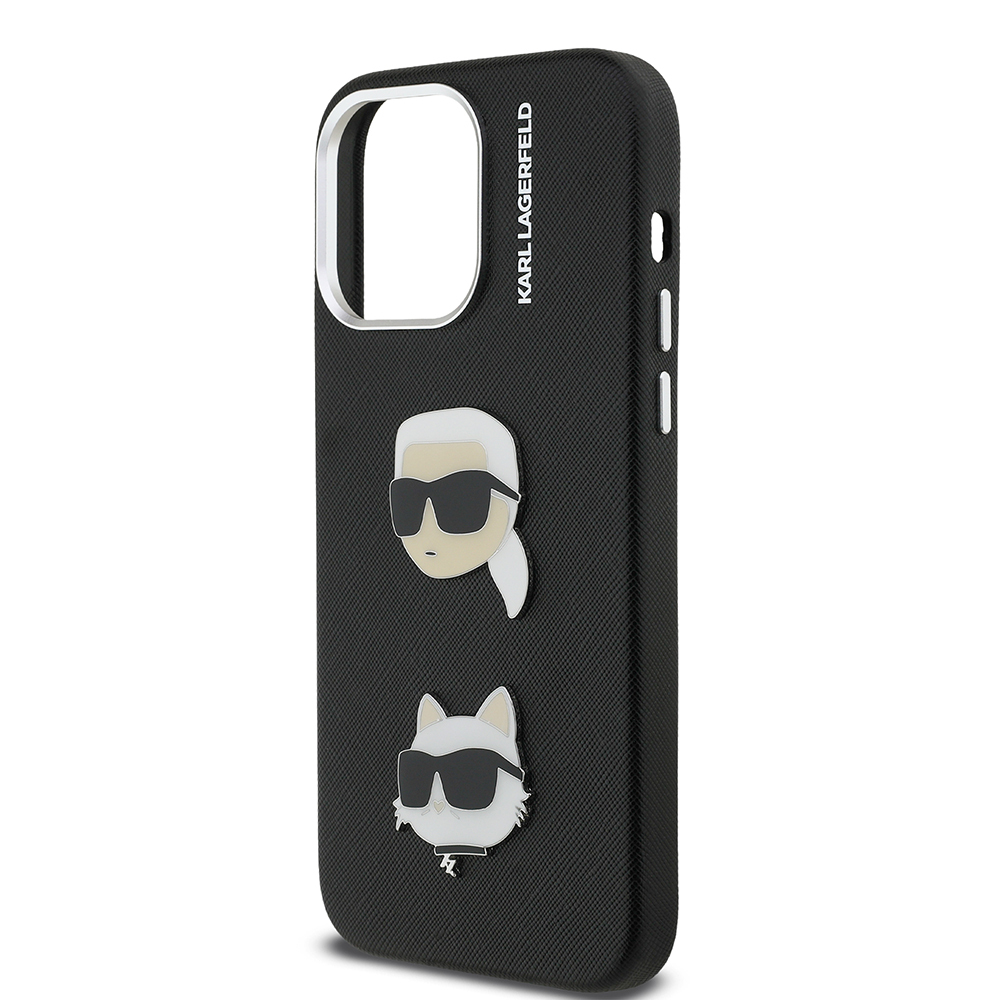 Apple iPhone 14 Pro Max Uyumlu Kılıf Karl Lagerfeld Orjinal Lisanslı K&C Heads Pin Kapak - 5