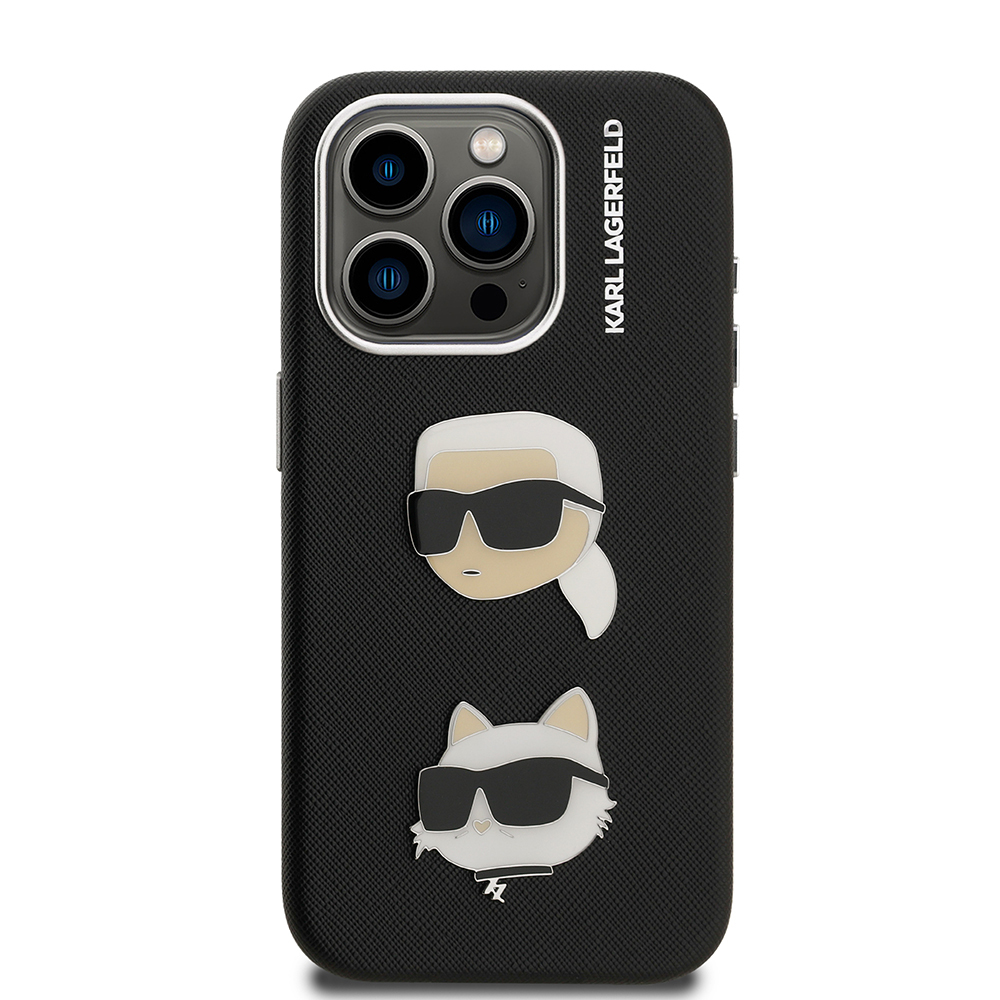 Apple iPhone 15 Pro Max Uyumlu Kılıf Karl Lagerfeld Orjinal Lisanslı K&C Heads Pin Kapak - 2