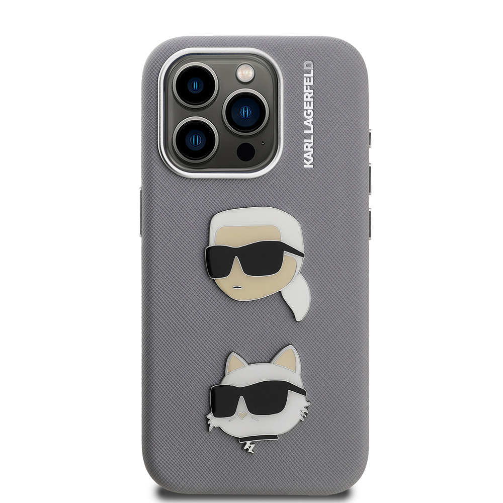 Apple iPhone 15 Pro Max Uyumlu Kılıf Karl Lagerfeld Orjinal Lisanslı K&C Heads Pin Kapak - 8